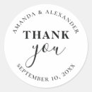 Search for typography wedding stickers Thank you