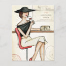 Search for women wine postcards Black and white