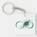 Search for peacock feather square key rings Green