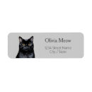 Search for black cat return address labels Cute