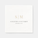 Search for gold and white wedding napkins Bride and groom