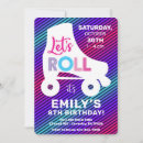 Search for neon roller skate birthday invitations Rainbow