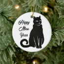 Search for black and white cat christmas tree decorations Retro