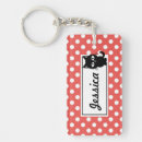 Search for red dot key rings Red and white