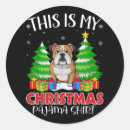 Search for funny english bulldog stickers Xmas