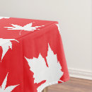 Search for maple leaf tablecloths Red and white