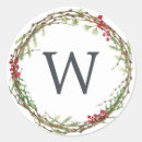 Search for monogram wreath stickers Red and green