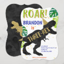Search for third dinosaur birthday invitations Roar