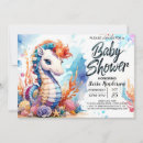 Search for seahorse baby shower invitations Watercolor
