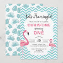 Search for beach 1st birthday invitations Flamingo