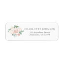 Search for pink rose return address labels Botanical greenery