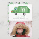 Search for trash truck birthday invitations Green