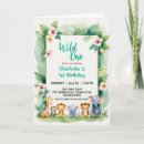 Search for jungle wild one birthday invitations Children