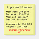 Search for phone number magnets Emergency numbers