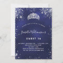 Search for blue and silver sweet 16 invitations 16th sixteenth birthday party