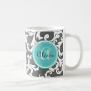 Search for monogram damask mugs Girly