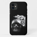 Search for skull and roses iphone cases Black and white