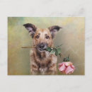 Search for dog and flowers postcards Beautiful