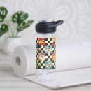 Search for black and white checkered water bottles Chequered pattern