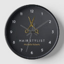 Search for black and gold clocks Hairdresser
