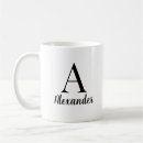 Search for monogram birthday mugs Black and white