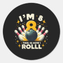 Search for girls eight birthday stickers Bowling girl