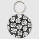 Search for black white rose key rings Floral