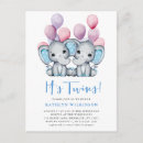 Search for twin elephant baby shower invitations Blue