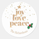 Search for love and peace stickers Merry christmas