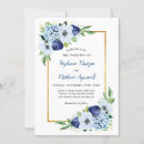 Search for blue floral border wedding invitations Hydrangea