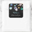 Search for outer space birthday stickers Rocket ship birthday