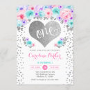 Search for pink purple silver birthday invitations Floral