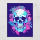 Search for floral skull postcards Blue
