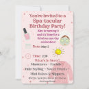 Search for spa day birthday invitations Facials