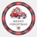 Search for red plaid return address stickers Merry christmas