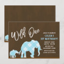 Search for blue elephant birthday invitations Jungle