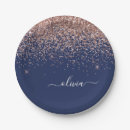 Search for navy and pink plates Glitter