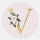 Search for initial v stickers Gold