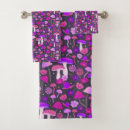 Search for purple flowers bath towels Hippie
