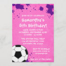 Search for girls soccer birthday invitations Girly