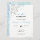 Search for blue and silver baby birthday invitations Snowflake