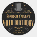 Search for 40th birthday party stickers Black and gold