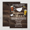 Search for beer and diaper party invitations Rustic