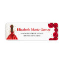 Search for quinceañera return address labels Red