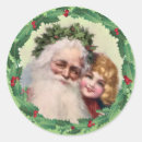 Search for vintage holly stickers Santa