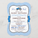 Search for tractor baby shower invitations Blue