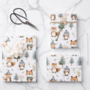 Search for forest animal wrapping paper Blue