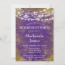 Search for purple and gold retirement invitations Retiring