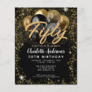 Search for girly 50th birthday invitations Black