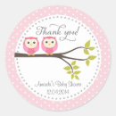 Search for pink owl baby shower stickers Woodland